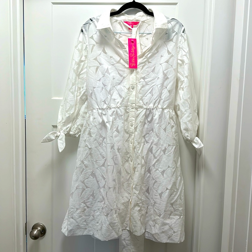 NWT White Lilly Pulitzer Amirita 3/4 Sleev Shirtdress